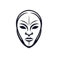 masque pour visage personnage logo. silhouette masque sur blanc vecteur