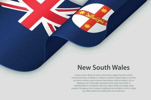 3d ruban avec drapeau Nouveau Sud Pays de Galles. australien État. isolé sur blanc Contexte vecteur