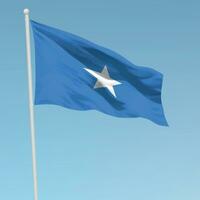 agitant drapeau de Somalie sur mât de drapeau. modèle pour indépendance journée vecteur