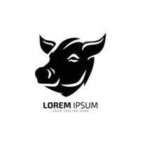 minimal et abstrait logo de porc icône vache vecteur silhouette isolé conception art