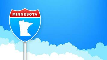 Minnesota carte sur route signe. Bienvenue à Etat de Minnesota. vecteur illustration