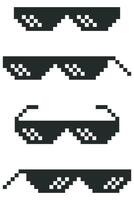 pixel des lunettes dans noir et blanche. vecteur illustration.