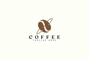 café haricot orbital planète abstrait signe symbole marque identité logo vecteur