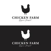 rétro ancien biologique poulet ferme logo modèle conception. inspiré par animal agriculture. vecteur