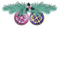hiver vacances décoration avec pin branches, trémière et Noël des balles vecteur