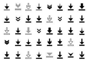 Télécharger icône vecteur ensemble collection. navigateur Téléchargement signe symbole isolé sur blanc Contexte