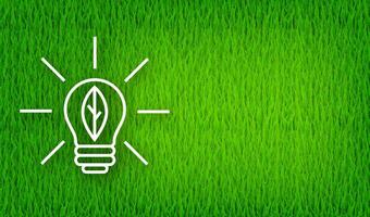 lumière ampoule ligne icône sur vert Contexte. lampe, incandescent ampoule. vecteur Stock illustration