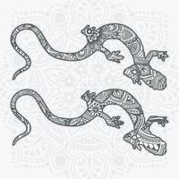 mandala de reptiles. éléments décoratifs vintage. illustration vectorielle. vecteur