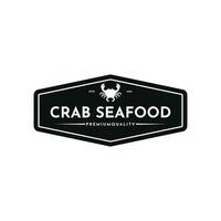Crabe Fruit de mer logo conception ancien rétro timbre pour votre restaurant affaires vecteur