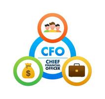 CFO chef financier officier. Sénior directeur responsable. vecteur Stock illustration