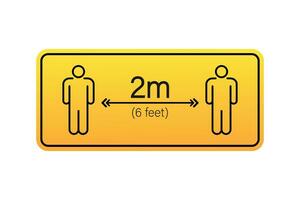 social distance signalisation icône. S'il vous plaît attendez ici. garder sûr distance. vecteur Stock illustration