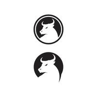 taureau et buffle tête vache logo design vecteur animal corne