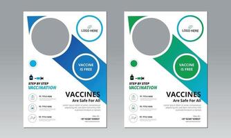 dépliant de vaccination contre le coronavirus design plat vecteur