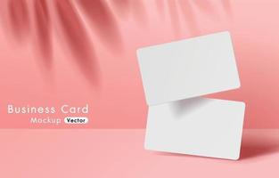 tamplate de maquette de cartes de visite blanches modernes avec fond rose.