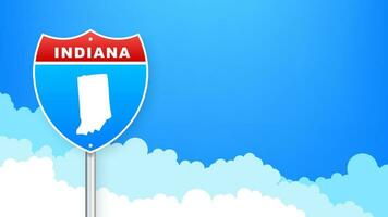 Indiana carte sur route signe. Bienvenue à Etat de Indiana. vecteur illustration