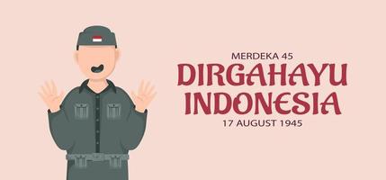 conception de bannière de jour de l'indépendance de l'indonésie. vecteur