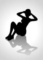 illustration silhouette d'une figure de femme faisant s'asseoir