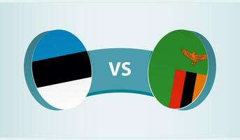 Estonie contre Zambie, équipe des sports compétition concept. vecteur