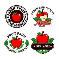 Pomme fruit logo conception collection vecteur