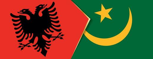 Albanie et Mauritanie drapeaux, deux vecteur drapeaux.