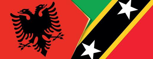 Albanie et Saint kitts et nevis drapeaux, deux vecteur drapeaux.