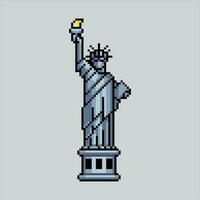 pixel art illustration liberté statue. pixélisé statue liberté. américain liberté statue point de repère icône pixélisé pour le pixel art Jeu et icône pour site Internet et vidéo jeu. vieux école rétro. vecteur