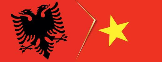 Albanie et vietnam drapeaux, deux vecteur drapeaux.