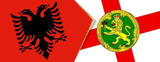 Albanie et Aurigny drapeaux, deux vecteur drapeaux.