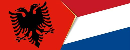 Albanie et Pays-Bas drapeaux, deux vecteur drapeaux.