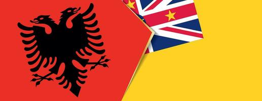 Albanie et niue drapeaux, deux vecteur drapeaux.