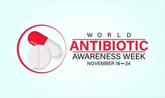 monde antibiotique conscience la semaine vecteur icône illustration. arrière-plan, bannière, carte, affiche, modèle. vecteur illustration.
