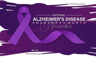 la maladie d'Alzheimer maladie conscience mois est observé chaque année dans novembre.fond, bannière, carte, affiche, modèle. vecteur illustration.