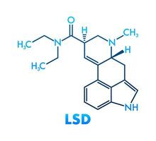 LSD formule. LSD lysergique acide diéthylamide drogue formule. vecteur