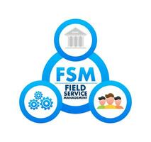 fsm champ un service gestion. commercialisation matériaux. vecteur Stock illustration