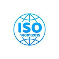 iso 14001 agréé badge, icône. certification timbre. plat conception vecteur