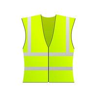 sécurité veste sécurité. Jaune travail uniforme avec réfléchissant rayures. vecteur Stock illustration