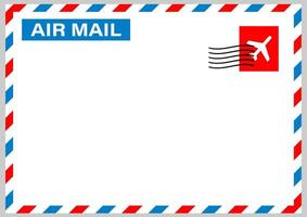 air courrier enveloppe avec postal timbre isolé sur blanc Contexte. vecteur illustration.