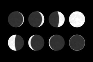 lune phases astronomie icône ensemble. vecteur Stock illustration