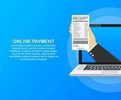vecteur concept de reçu, en ligne paiement, argent transfert, mobile portefeuille. vecteur illustration.
