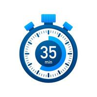 le 35 minutes, chronomètre vecteur icône. chronomètre icône dans plat style, minuteur sur sur Couleur Contexte. vecteur illustration