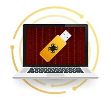 ordinateur virus sur USB éclat carte. virus protection. vecteur Stock illustration