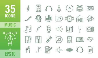 la musique icône dans plat style. musique, voix, record icône. vecteur Stock illustration