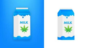 chanvre lait, cannabis lait. en bonne santé biologique végétalien aliments. vecteur Stock illustration