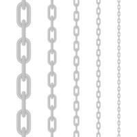 métallique chaîne. bloquer chaîne. collection de sans couture métal Chaînes coloré argent. vecteur Stock illustration