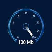 ensemble la vitesse test. compteur de vitesse l'Internet vitesse. site Internet la vitesse chargement temps. vecteur illustration