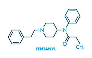 fentanyl molécule formule. vecteur dessin. vecteur icône