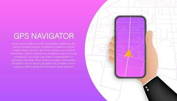 GPS la navigation. téléphone intelligent carte application. carte épingle icône. vecteur Stock illustration