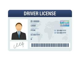 homme chauffeur Licence Plastique carte modèle. id carte. vecteur Stock illustration