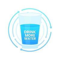 boisson plus l'eau. verre de l'eau. en bonne santé mode de vie. vecteur Stock illustration