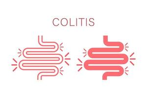 colite pour médical conception. gastro-entérologie. intestin constipation icône conception. santé se soucier. vecteur Stock illustration